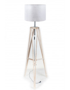 Lampa LOFTOWA podłogowa LOFT CREME ABAŻUR BIAŁY