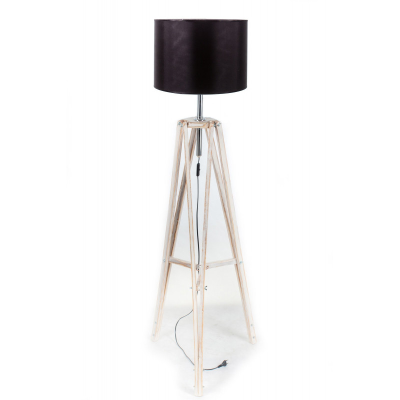 Lampa LOFTOWA podłogowa LOFT CREME ABAŻUR CZARNY