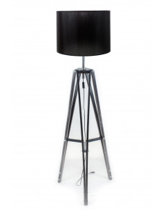 Lampa LOFTOWA podłogowa LOFT BLACK ABAŻUR CZARNY DUŻY