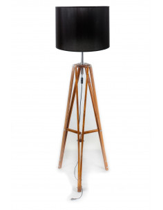 Lampa LOFTOWA podłogowa LOFT BROWN ABAŻUR CZARNY FI-40 cm