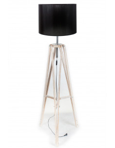 Lampa LOFTOWA podłogowa LOFT CREME ABAŻUR CZARNY DUŻY