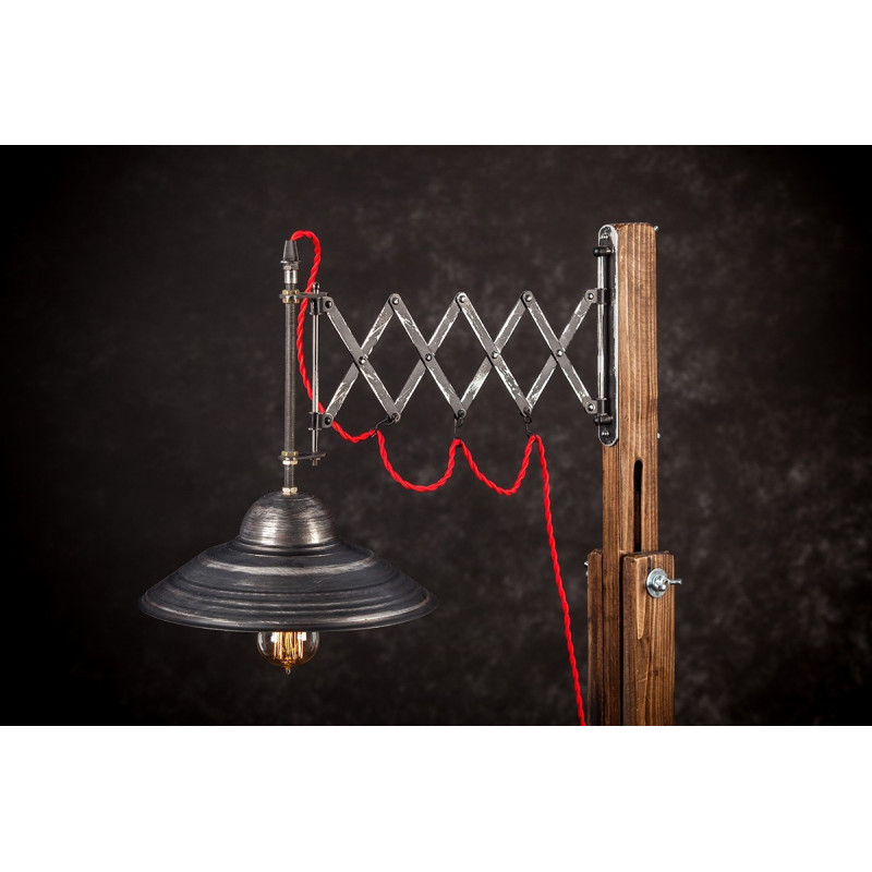Lampa loftowa stojąca WOODEN CRANE ZIG ZAG...