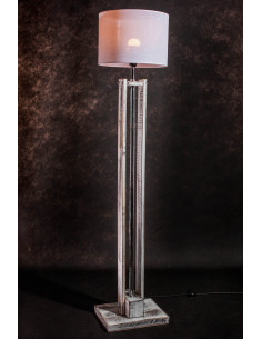 Lampa podłogowa CLASSIC biała przecierana  /HANDMADE/ 2