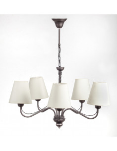 Żyrandol prowansalski KATRIN 5 AB WENGE/ECRU