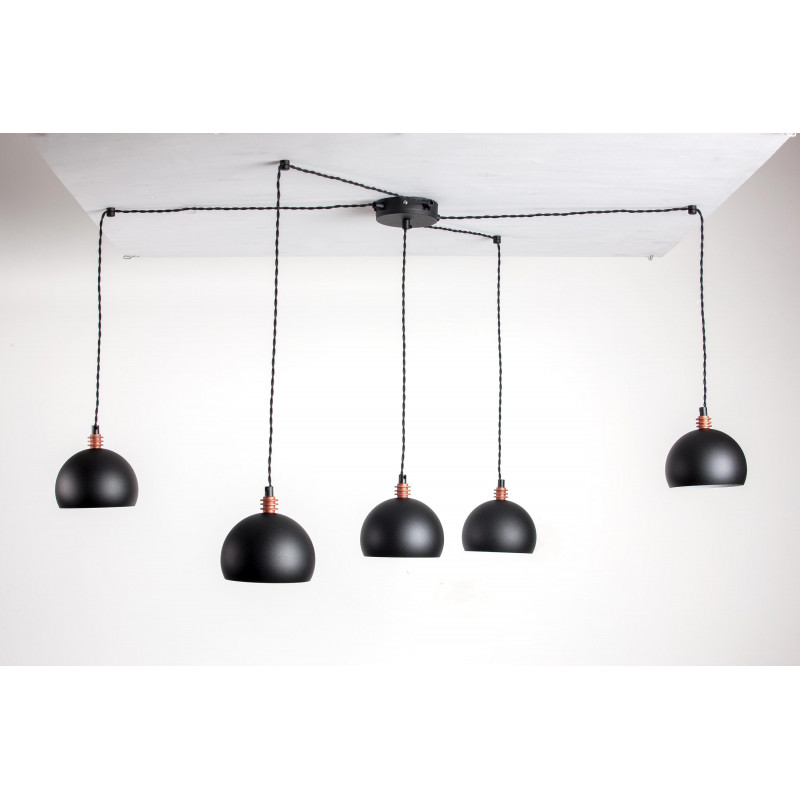 Lampa pająk TESTER 5NP/CZARNY/CZARNY