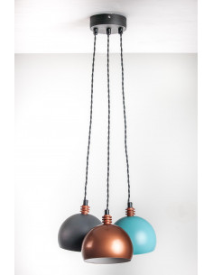 Lampa wisząca TESTER 3L/3-KOLORY/CZARNY
