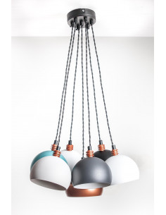 Lampa wisząca TESTER 7L/5-KOLORÓW/CZARNY