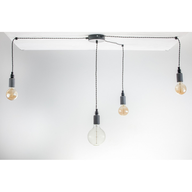 Lampa pająk BETON 4NP/CZARNY