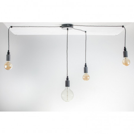 Lampa pająk BETON 4NP/CZARNY