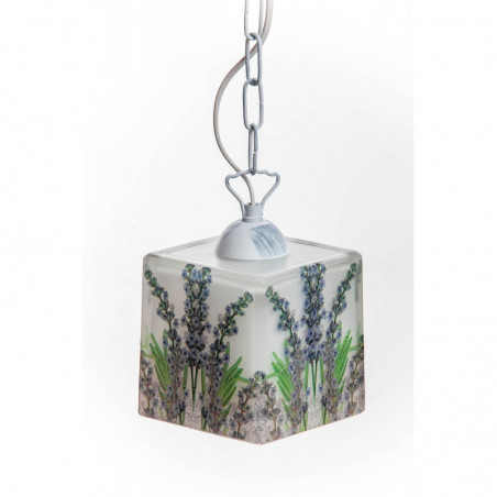 Lampa PROWANSALSKA na łańcuchu z motywem lawendy