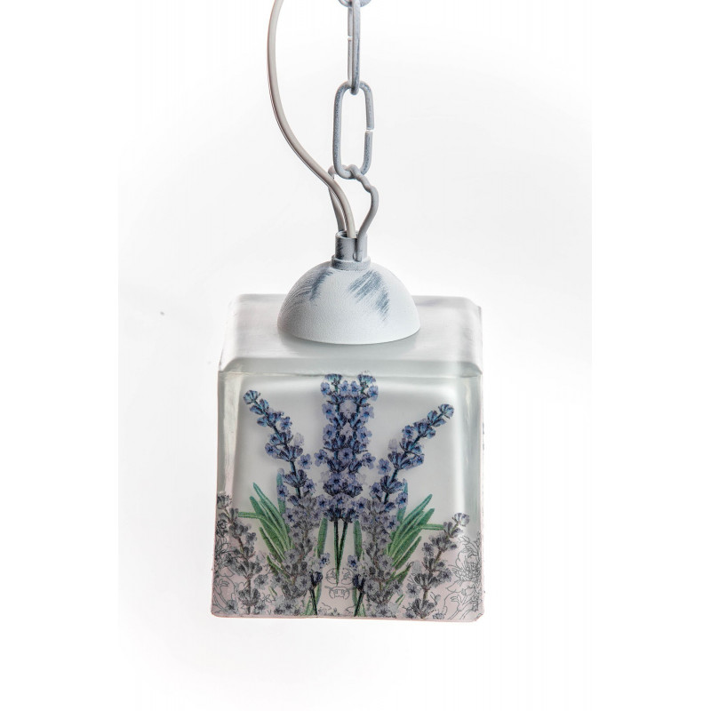 Lampa PROWANSALSKA na łańcuchu z motywem lawendy