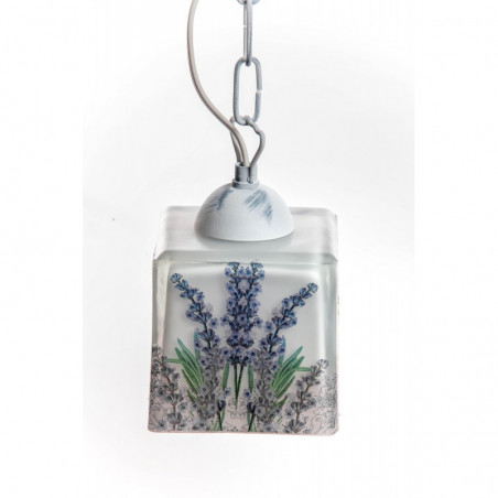 Lampa PROWANSALSKA na łańcuchu z motywem lawendy