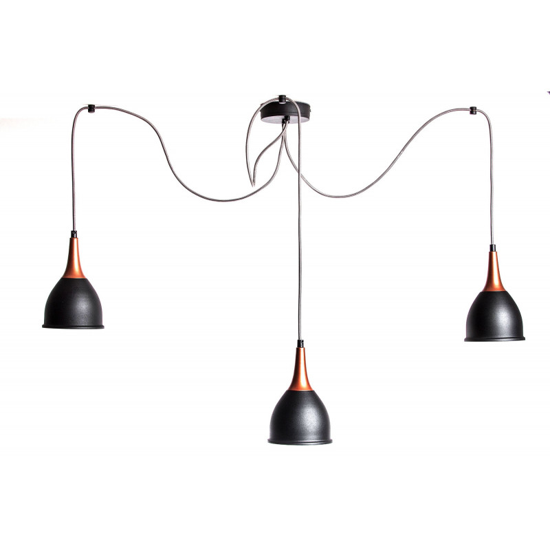 LAMPA PAJĄK- MONIC CZARNO-MIEDZIANY