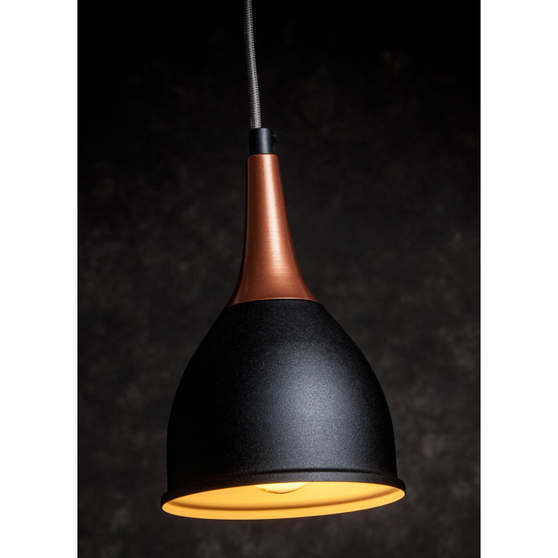 LAMPA PAJĄK- MONIC CZARNO-MIEDZIANY