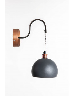 Kinkiet TESTER SZARY PERŁOWY/MIEDŹ