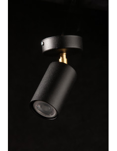 PLAFON SPECTRA 1P  CZARNA STRUKTURA/MOSIĄDZ 2