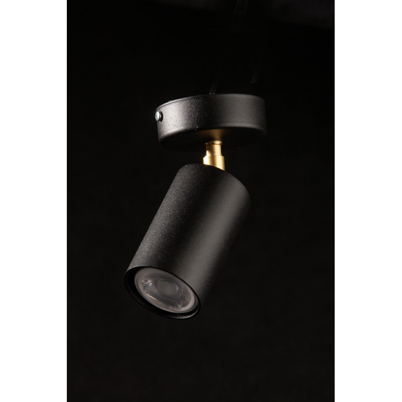 PLAFON SPECTRA 1P  CZARNA STRUKTURA/MOSIĄDZ