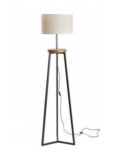 FLOKI CZARNY AB. ECRU/DREWNO JESION-HANDMADE