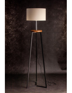 FLOKI CZARNY AB. ECRU/DREWNO JESION-HANDMADE 2