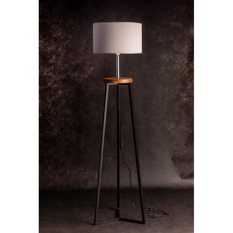 FLOKI CZARNY AB. SZARY/DREWNO JESION-HANDMADE