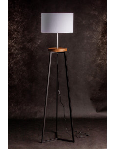 FLOKI CZARNY AB. BIAŁY/DREWNO JESION-HANDMADE