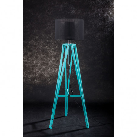 Lampa podłogowa TRIPOD w kolorze miętowym/abażur Czarny