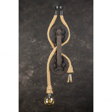 LAMPA WISZĄCA LOFTOWA- LOCH NESS 2PKT. WENGE /HANDMADE/