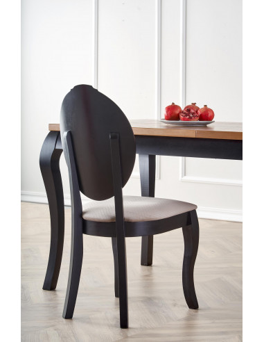 WINDSOR stół rozkładany 160-240x90x76 cm kolor ciemny dąb/czarny (2p 1szt)