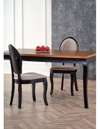 WINDSOR stół rozkładany 160-240x90x76 cm kolor ciemny dąb/czarny (2p 1szt)