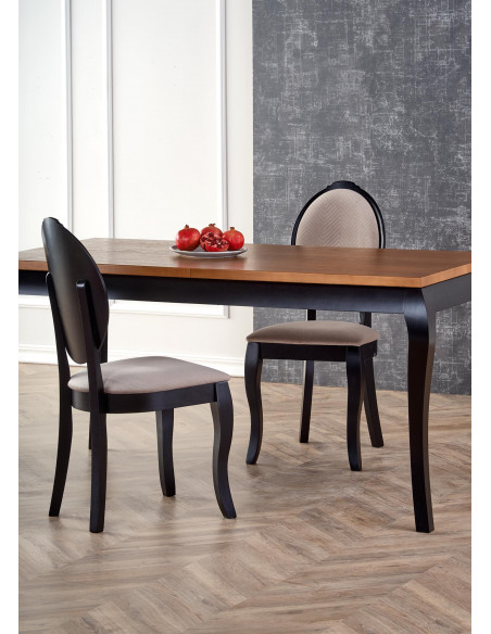 WINDSOR stół rozkładany 160-240x90x76 cm kolor ciemny dąb/czarny (2p 1szt)