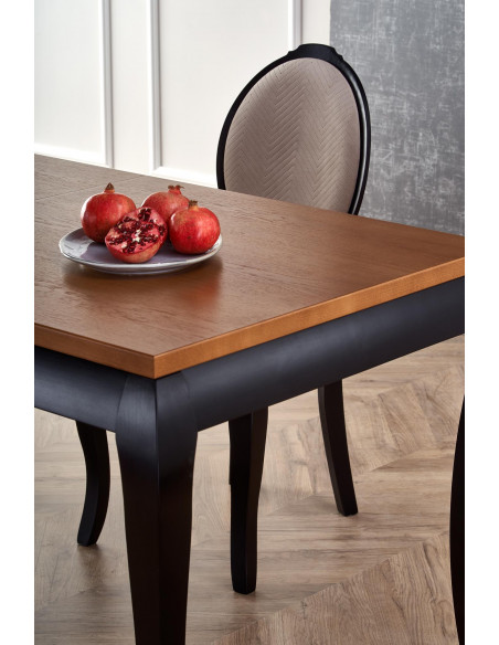 WINDSOR stół rozkładany 160-240x90x76 cm kolor ciemny dąb/czarny (2p 1szt)