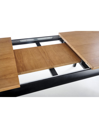 WINDSOR stół rozkładany 160-240x90x76 cm kolor ciemny dąb/czarny (2p 1szt)