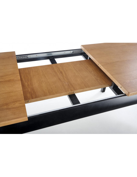 WINDSOR stół rozkładany 160-240x90x76 cm kolor ciemny dąb/czarny (2p 1szt)