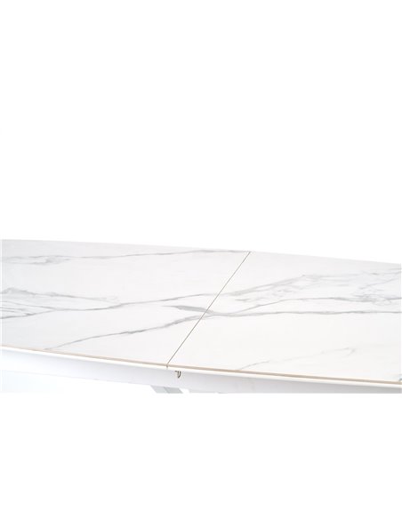 VIVALDI stół rozkładany blat - biały marmur, nogi - biały