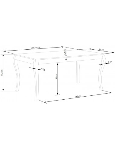 Stół rozkładany OVAR 160-240x90x76 cm kolor ciemny dąb/czarny