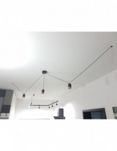 Lampa Pająk SOUL 3LP /czarna struktura/miedź/