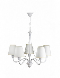 Żyrandol prowansalski KATRIN 5 AB BIAŁY /ECRU
