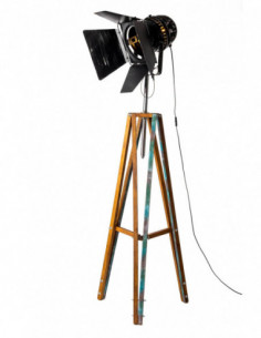 Lampa Podłogowa Kolonialna TRIPOD REFLEKTOR Z...