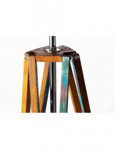 Lampa Podłogowa Kolonialna TRIPOD ABAŻUR BIAŁY/Handmade 2