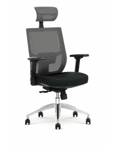 NAZZARO Fotel Gabinetowy Popiel/Czarny Komfort i Nowoczesny Design
