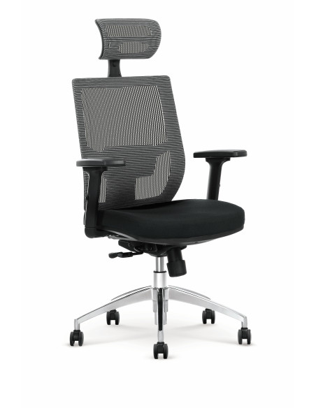NAZZARO Fotel Gabinetowy Popiel/Czarny Komfort i Nowoczesny Design
