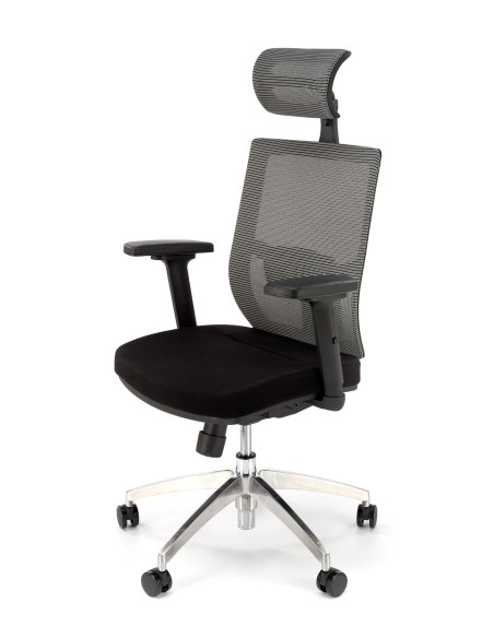 NAZZARO Fotel Gabinetowy Popiel/Czarny Komfort i Nowoczesny Design