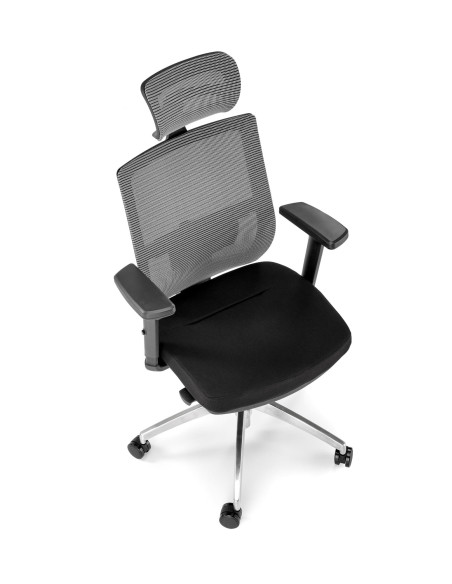 NAZZARO Fotel Gabinetowy Popiel/Czarny Komfort i Nowoczesny Design