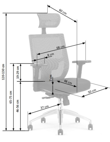NAZZARO Fotel Gabinetowy Popiel/Czarny Komfort i Nowoczesny Design