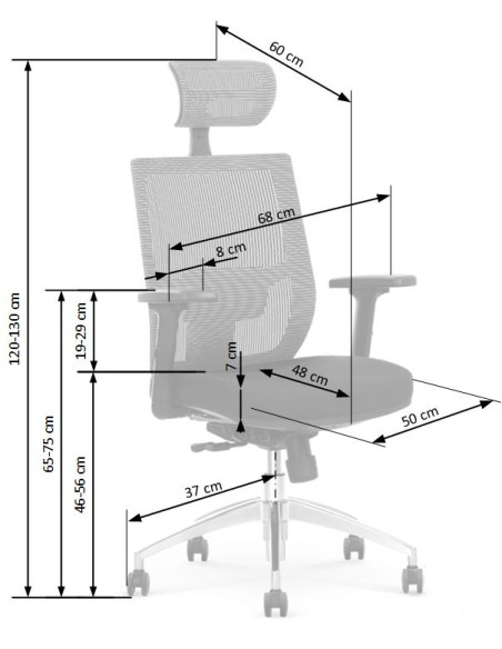 NAZZARO Fotel Gabinetowy Popiel/Czarny Komfort i Nowoczesny Design