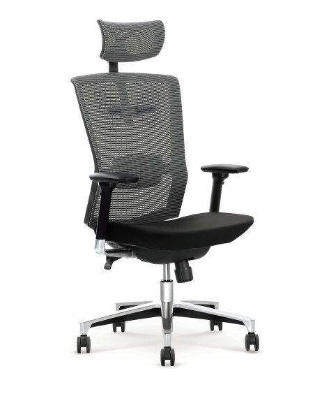 RAY Fotel Gabinetowy Popielato-Czarny Ergonomiczny i Stylowy