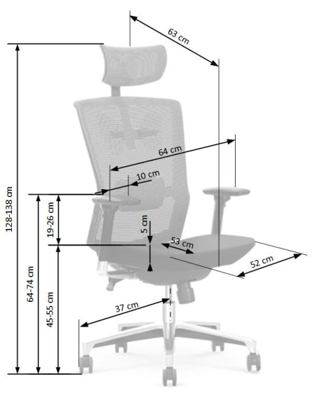 RAY Fotel Gabinetowy Popielato-Czarny Ergonomiczny i Stylowy