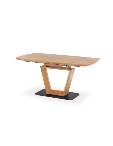 ELVINO Stół Rozkładany MDF Dąb Złoty/Czarny 160-220cm - Styl i Klasa