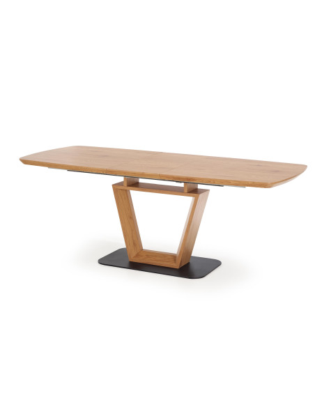ELVINO Stół Rozkładany MDF Dąb Złoty/Czarny 160-220cm - Styl i Klasa