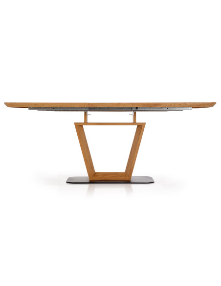 ELVINO Stół Rozkładany MDF Dąb Złoty/Czarny 160-220cm - Styl i Klasa